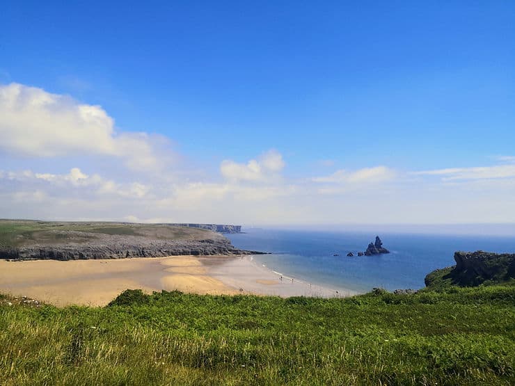 Broadhaven beach from Bosherston Lily Ponds, Pembrokeshire