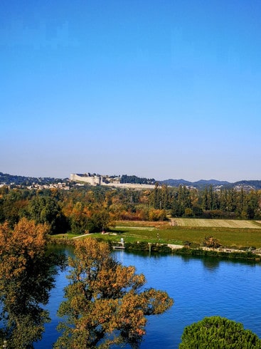 Views of the Rhone River and surrounding countryside form the Jardin des Doms