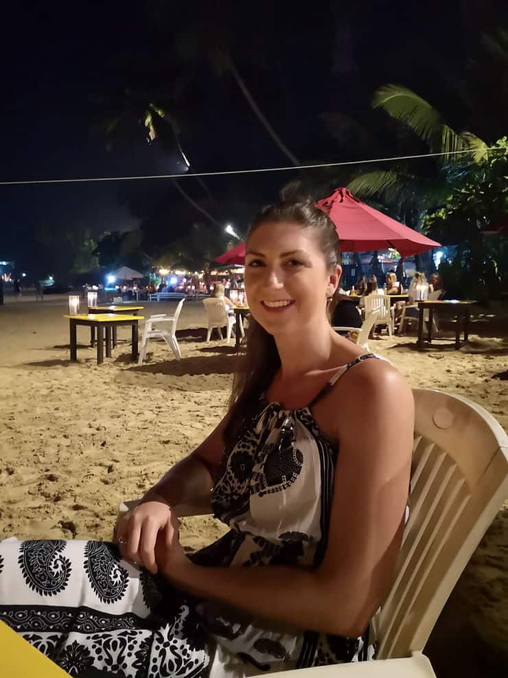 Cocktails and amazing seafood on Mirissa's main beach 