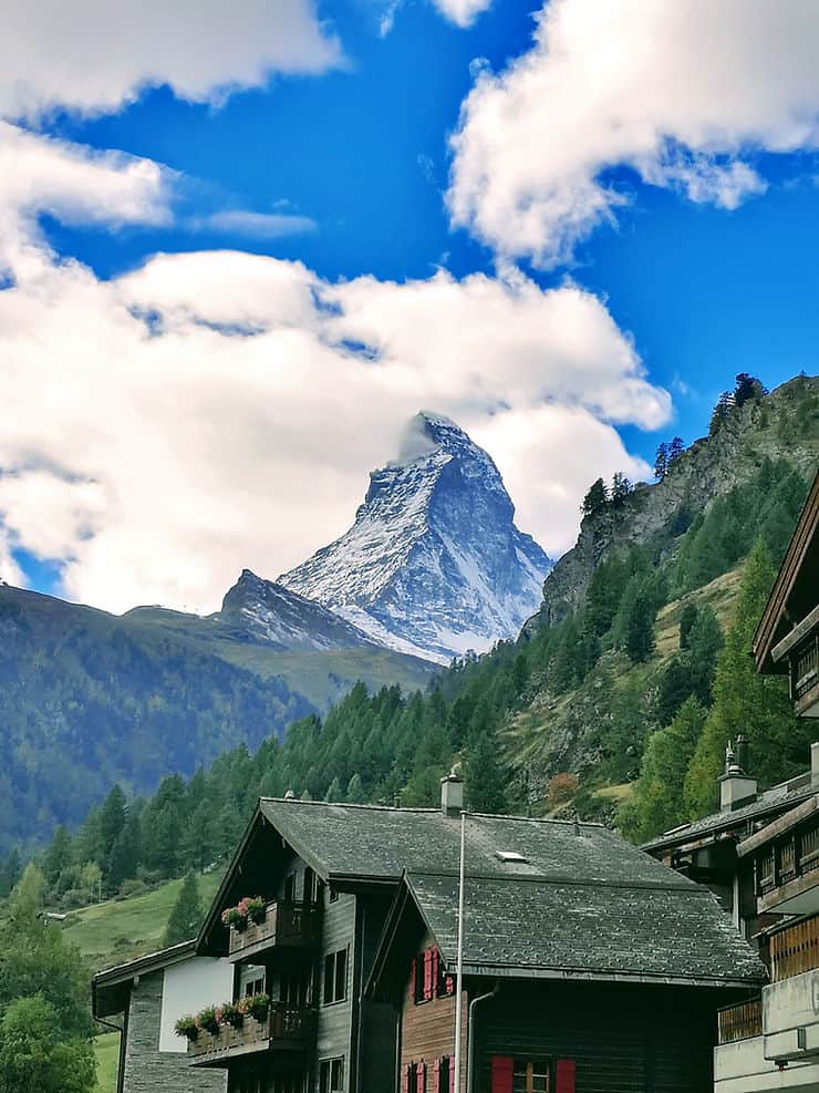 The Matterhorn viewpoint from Zermatt Church 