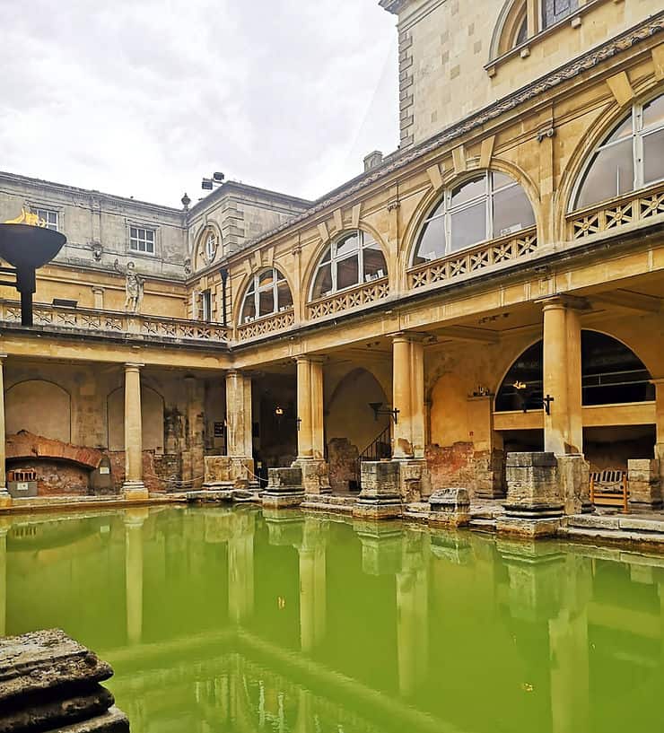 The Great Bath at the Roman Baths, in Bath, UK