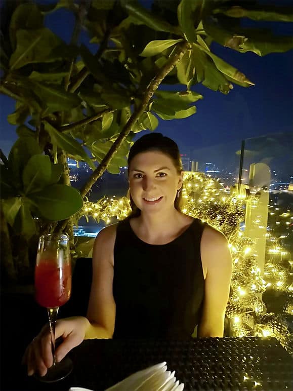  Enjoying cocktails at the rooftop bar at Cinnamon Red hotel, Colombo, Sri Lanka