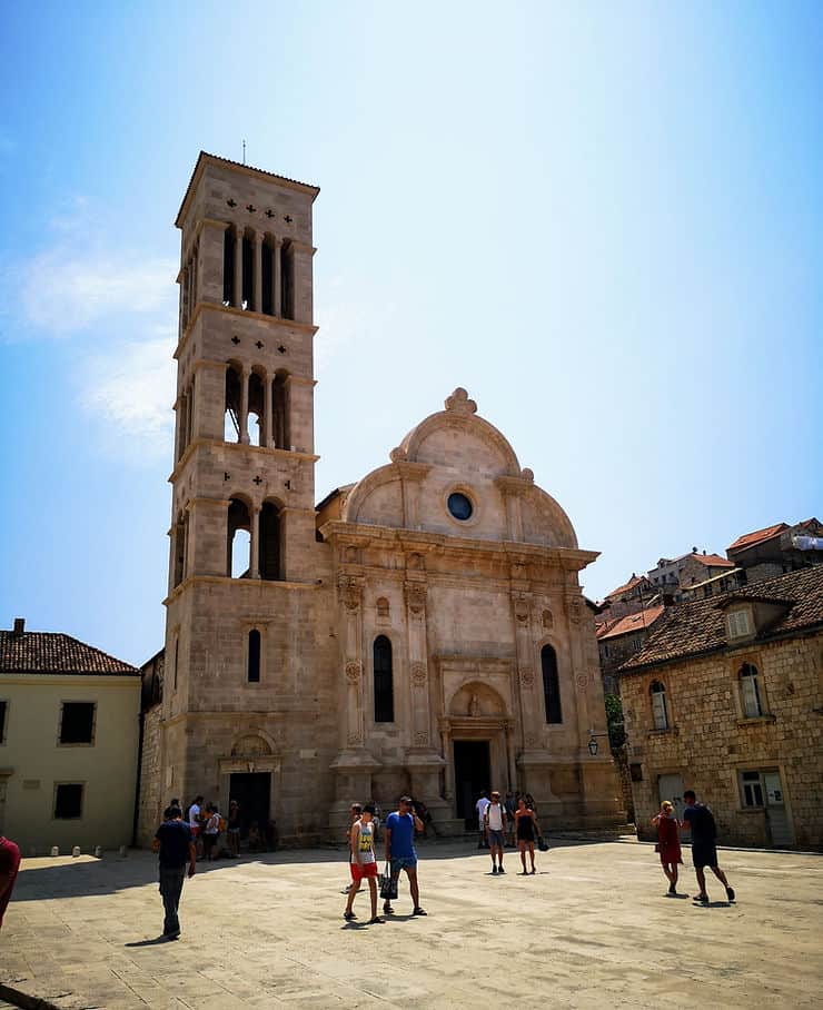 St Stephen's Church and bell tower in Hvar Town, Croatia