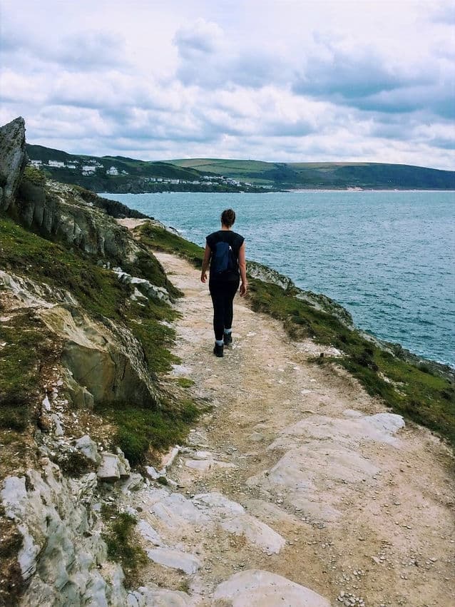 Walking the South West Coastal Path with Woolacombe in view