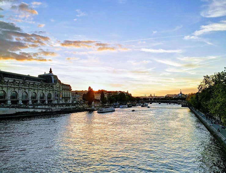 The River Seine, in Paris at sunset 