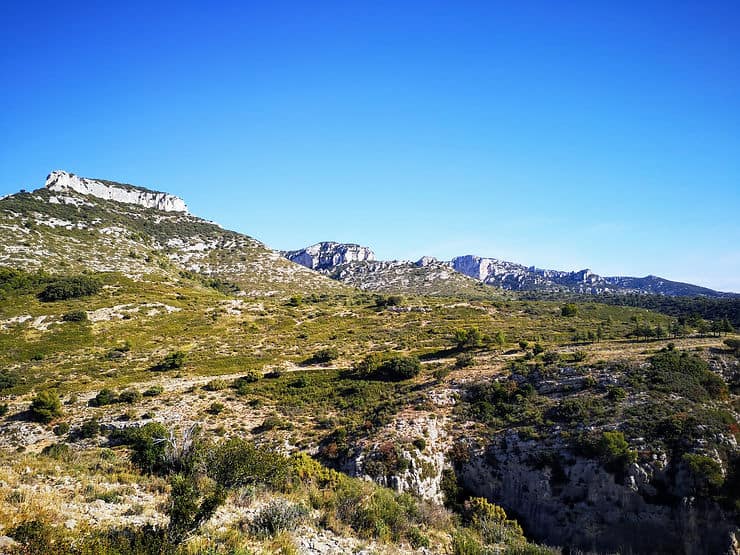 The rocky landscape of Luberon Natural Park in Provence, France