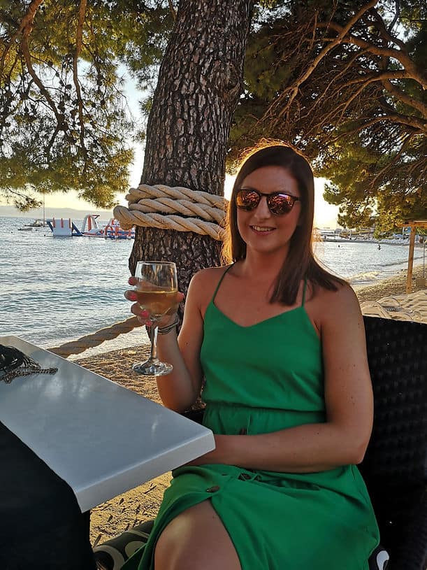 Enjoying the evening sun along Makarska's promenade