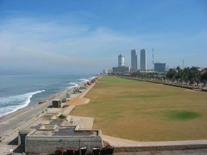 Galle Face Green promenade and beach park in Colombo, Sri Lanka