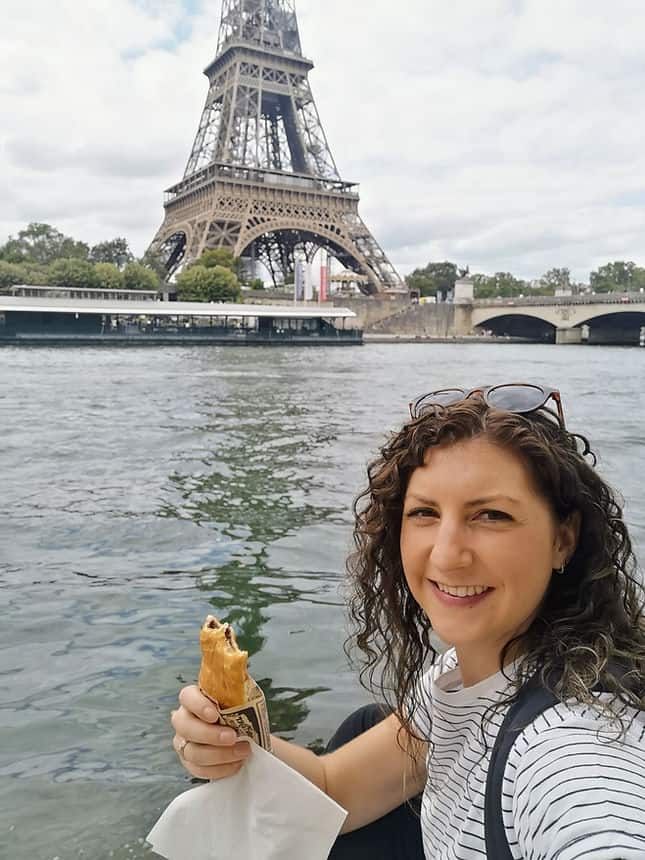 Enjoying a picnic by the Eiffel Tower, Paris