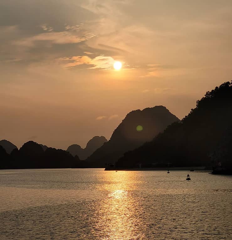 Sunset over Halong Bay, Vietnam