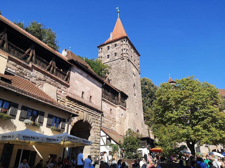 The 13th century Tiergartnertor defensive gate in Nuremberg, Germany