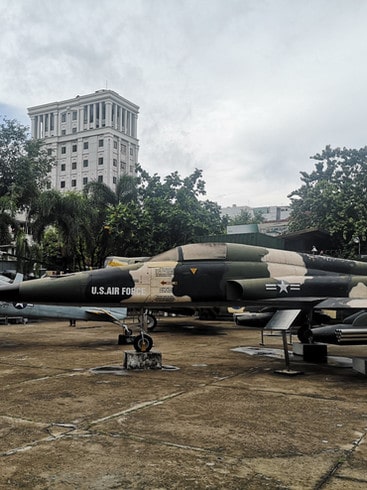 A US fighter plane outside of the War Remnants Museum, Ho Chi Minh City, Vietnam