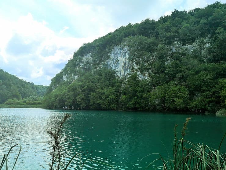 Karst cliffs surround the lakes in Plitvice Lakes National Park, Croatia