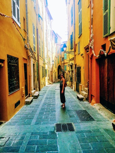 The colourful, narrow streets of Menton Old Town 