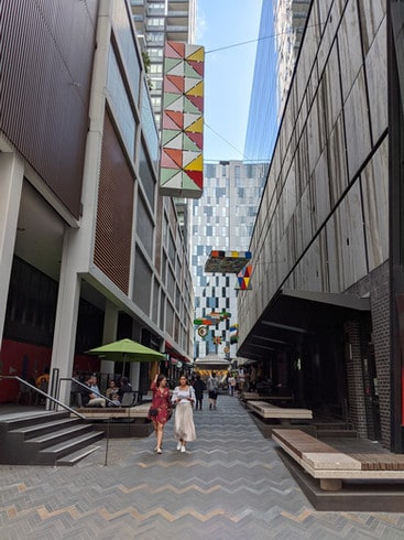 Shopping lanes in Darling Square, Sydney, Australia