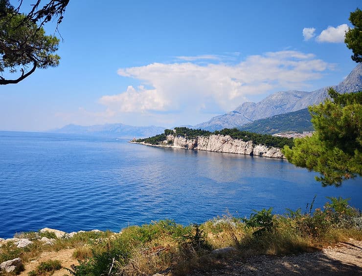 Views of the Adriatic Sea from Osejava Forest Park in Makarska, Croatia