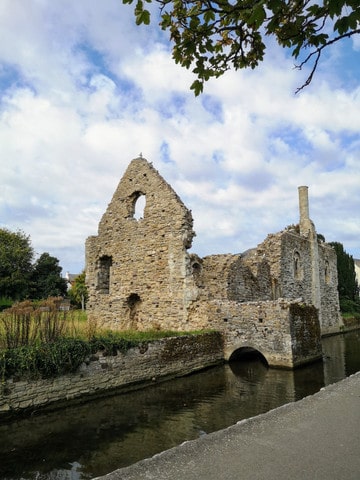 The ruins Christchurch's 15th Century castle in Dorset, England