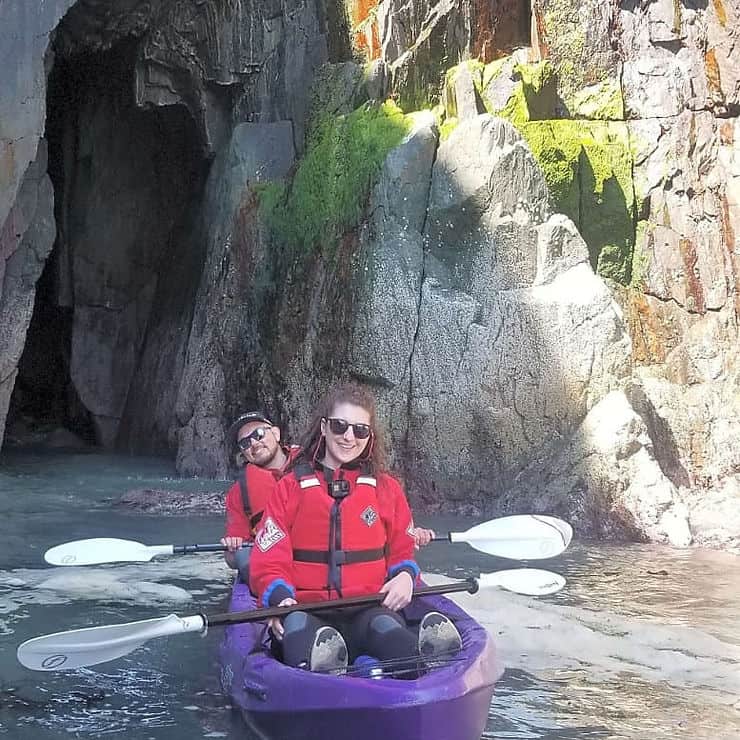 Kayaking the Fishguard coastline in Pembrokeshire 