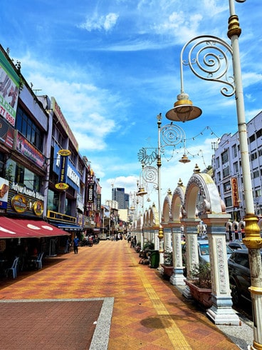 The colourful main street in Little India, Kuala Lumpur