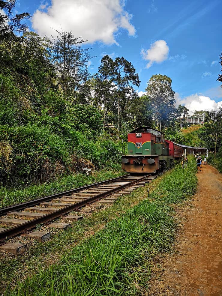 The start of the route to Ella Rock takes you along the train line, Ella, Sri Lanka