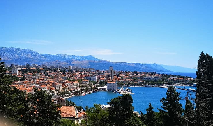 The view from the Telegrin lookout in Split's Marjan Forest Park