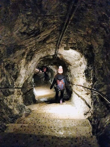 Inside the cave of the Trummelbach Waterfalls, Switzerland