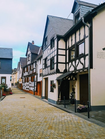 The timber houses of Braubach in the Upper-Middle Rhine Valley, Germany 