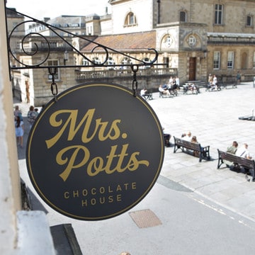 Mrs Potts Chocolate House cafe in Bath, UK