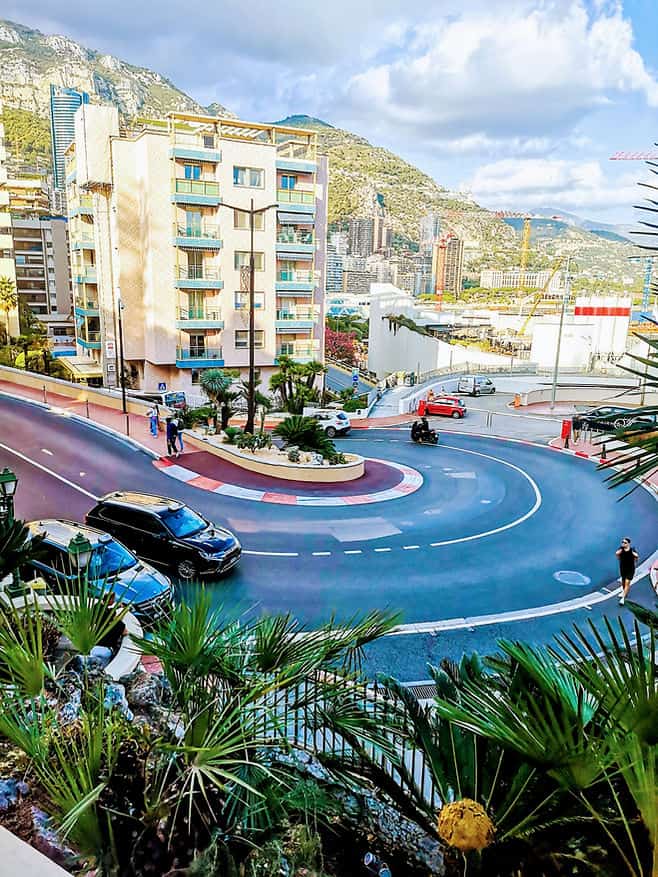 The Monaco F1 hairpin bend outside the Fairmont hotel 
