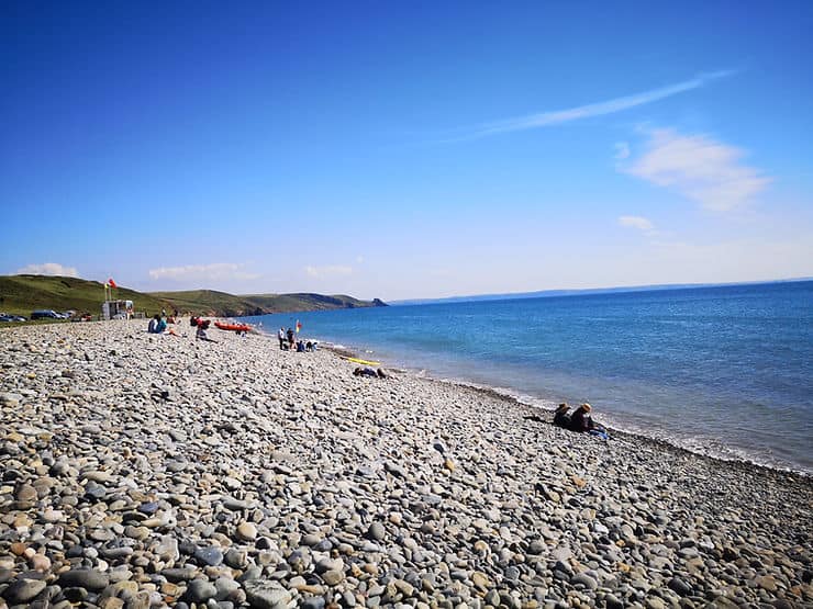 Pembrokeshire's Newgale beach when the tide is in 