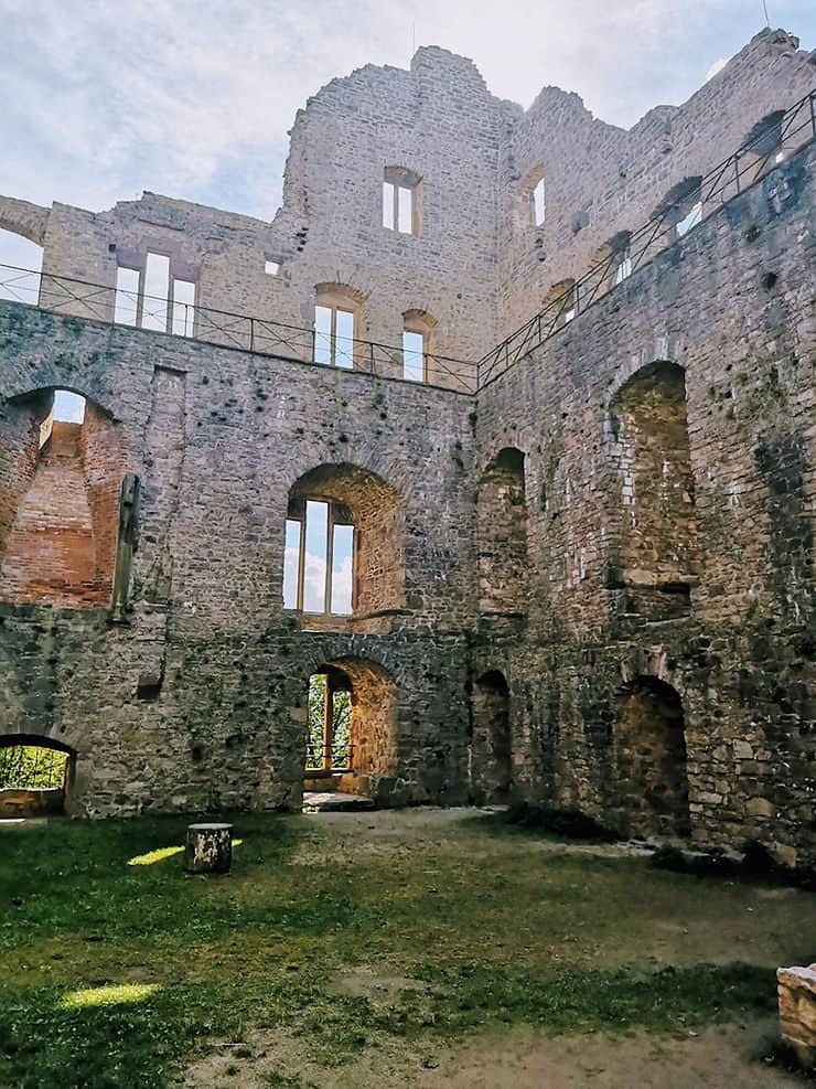 Standing inside the ruins of Hohenbaden castle in Baden-Baden, Germany