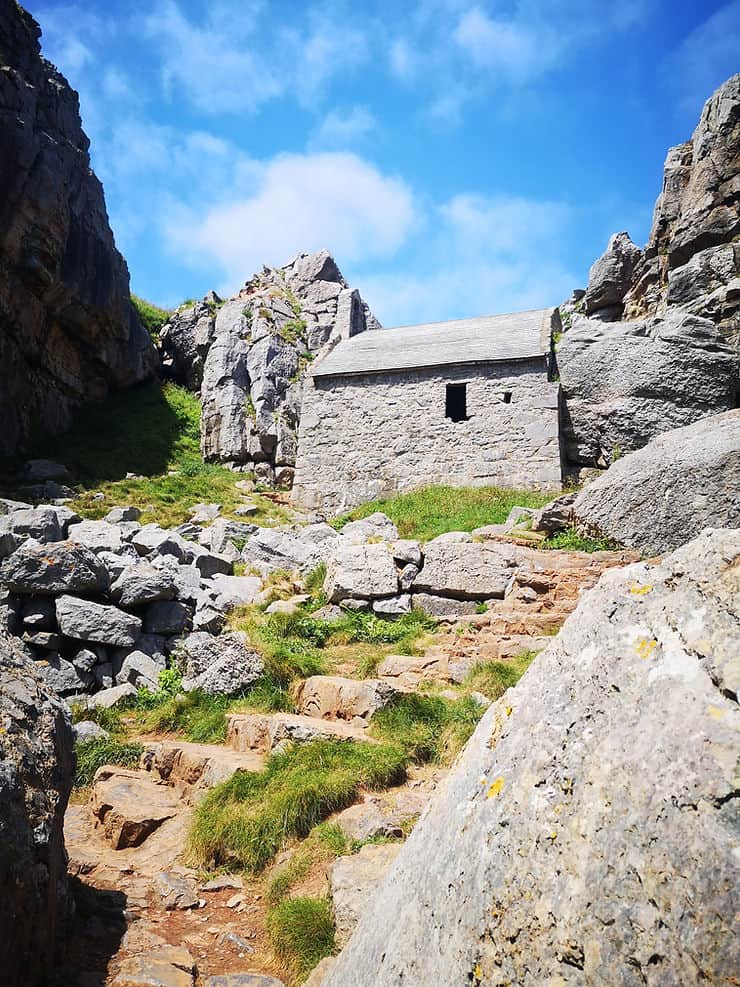 St Govans Chapel, along the Pembrokeshire Coastal Path in Wales