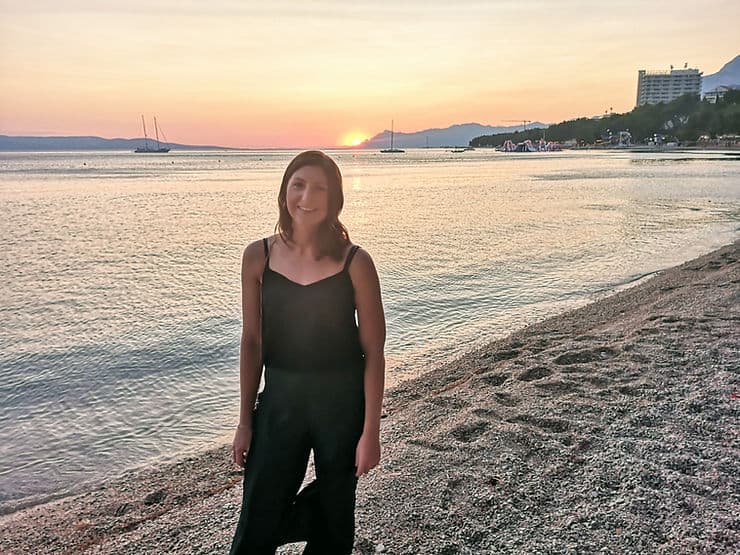 Watching the sunset from Makarska Town beach