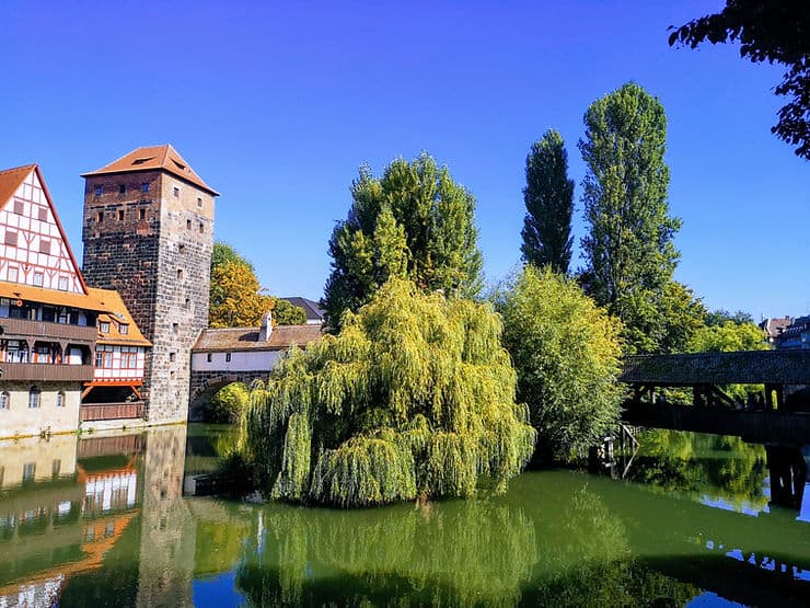 The historic Maxbrucke bridge in Nuremberg, Germany