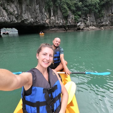 Kayaking in Luon cave, Halong bay