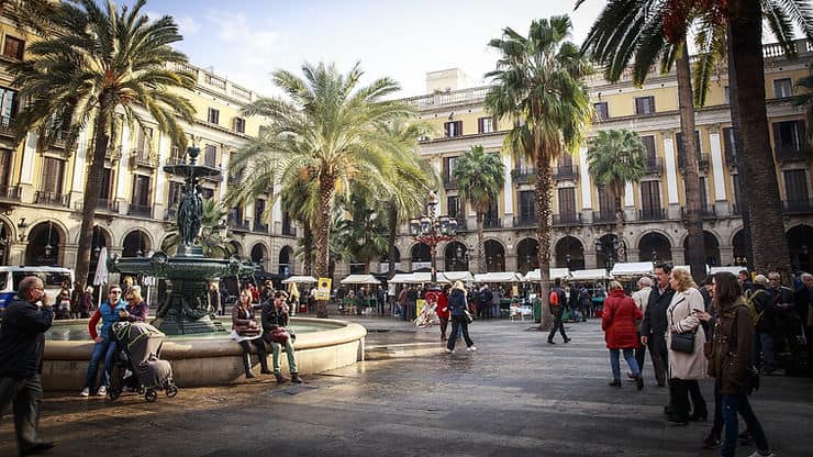 One of Barcelona's many bustling squares 