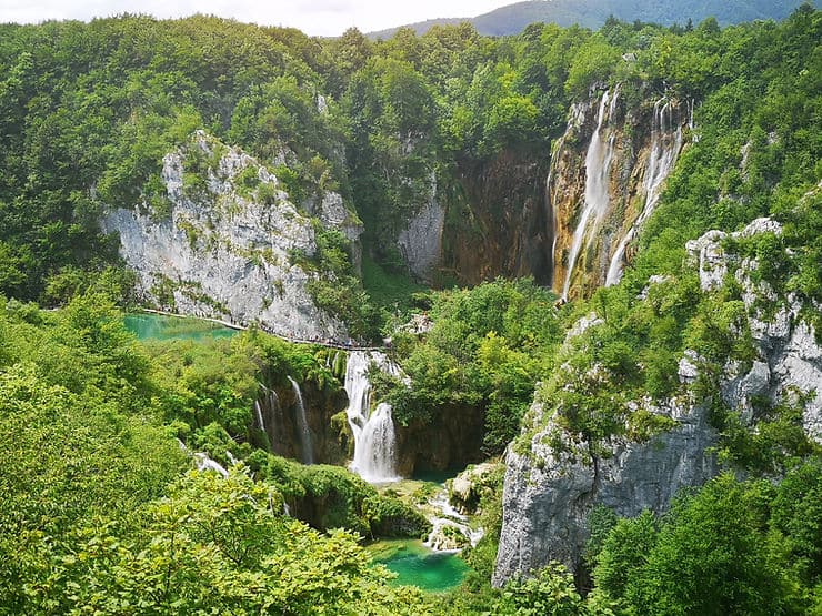 The viewpoint from Entrance 1 of Plitvice is stunning 