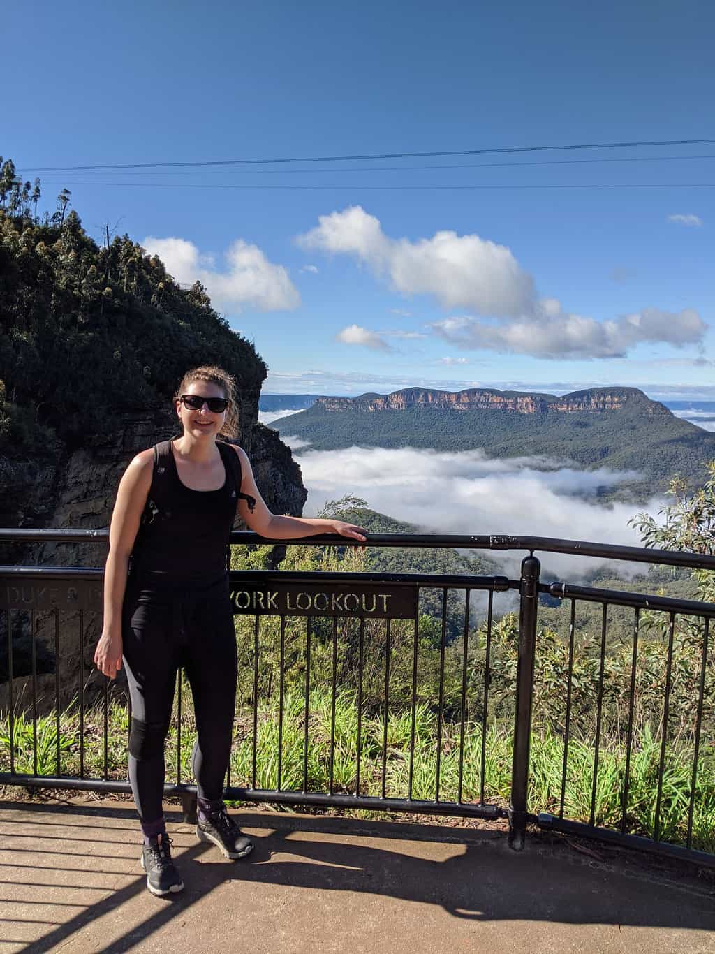 Standing above the clouds at the Furber Lookout viewpoint in the Blue Mountains National Park
