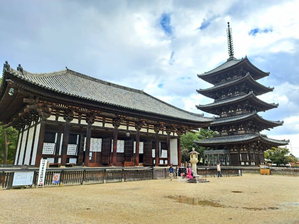 Kofuku-ji temple complex and pagoda in Nara Park, Japan