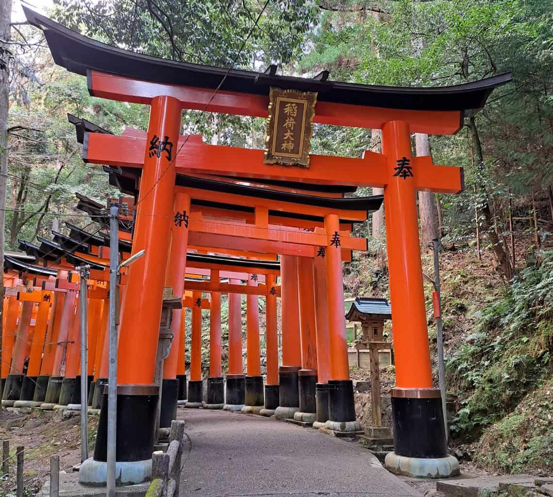 The red Torii gates of Fushimi Inari shrine in Kyoto